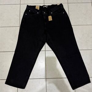 Levis Womens 94 Baggy Black Denim Jeans 18M